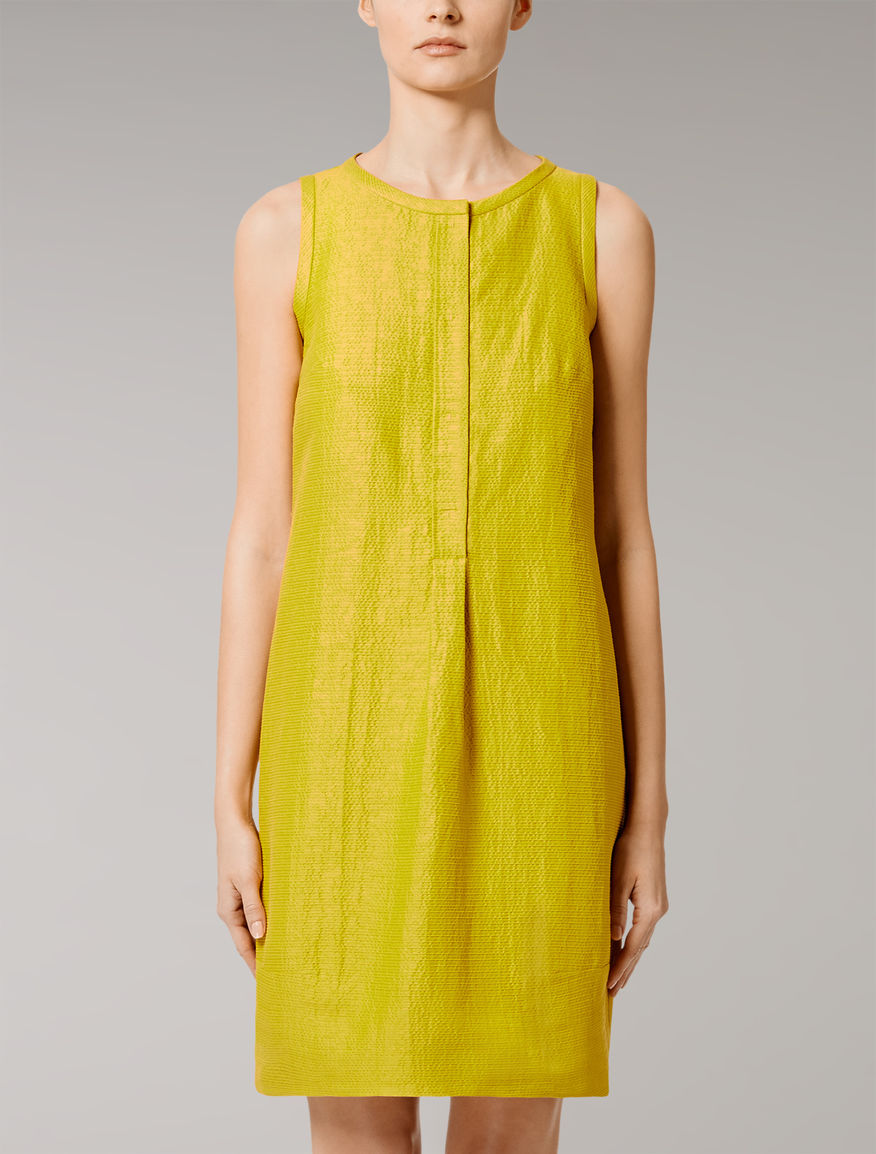 Robe en ottoman de coton, ramie, soie