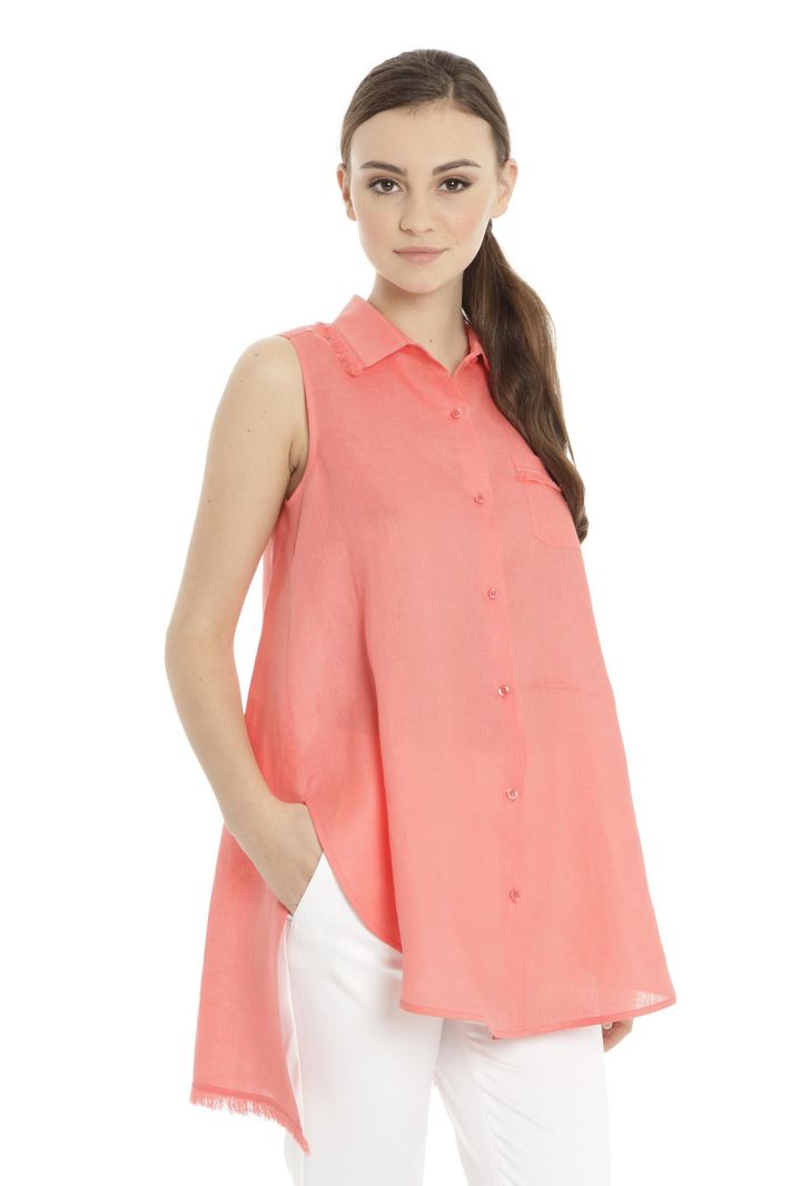 Camicia senza maniche in lino Diffusione Tessile Camicia senza maniche in lino Diffusione Tessile