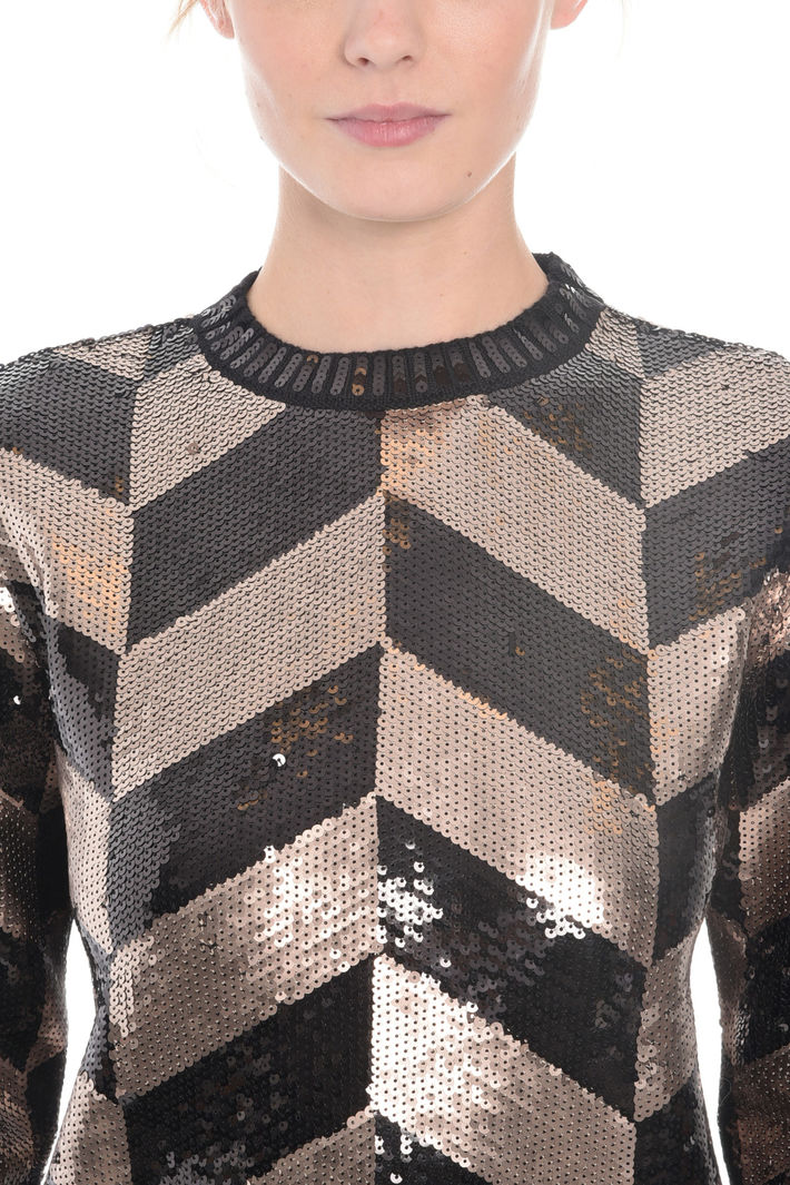 Maglia girocollo con paillettes Diffusione Tessile Maglia girocollo con paillettes Diffusione Tessile