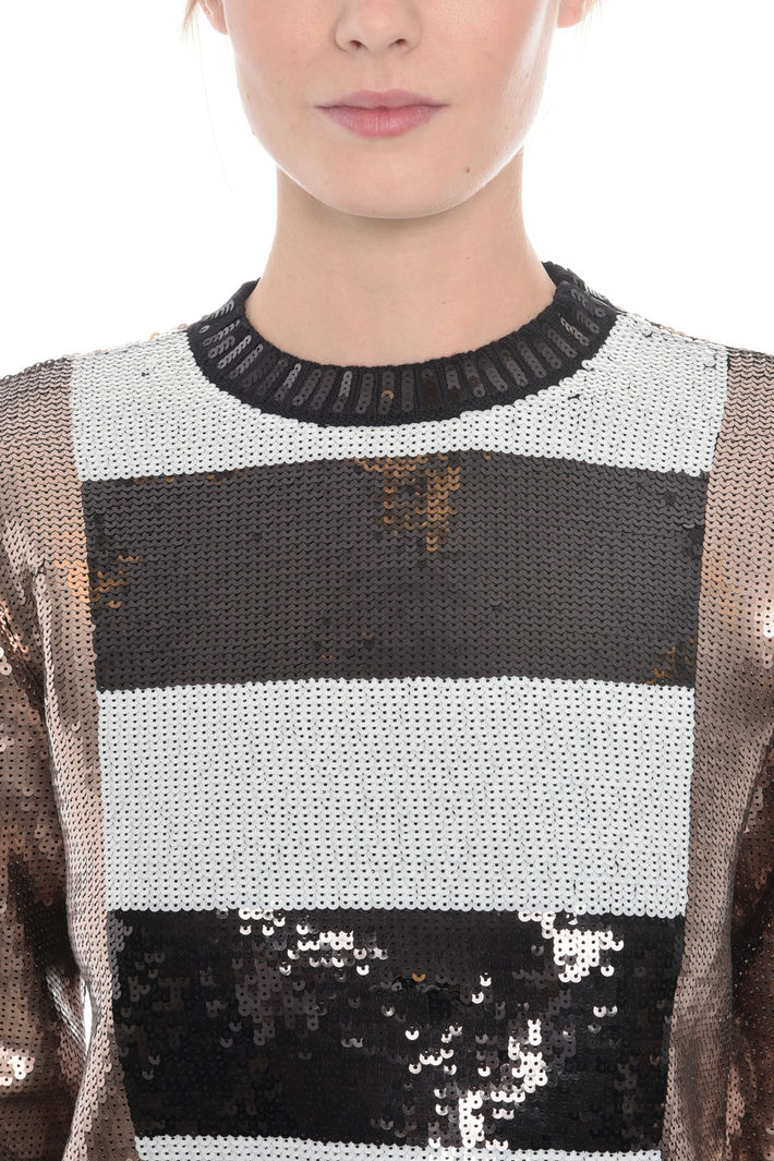 Maglia girocollo con paillettes Diffusione Tessile Maglia girocollo con paillettes Diffusione Tessile