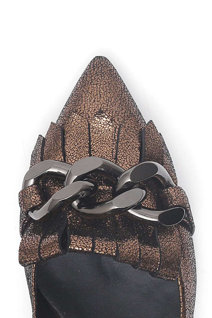Ballerina in pelle con frangia Diffusione Tessile Ballerina in pelle con frangia Diffusione Tessile