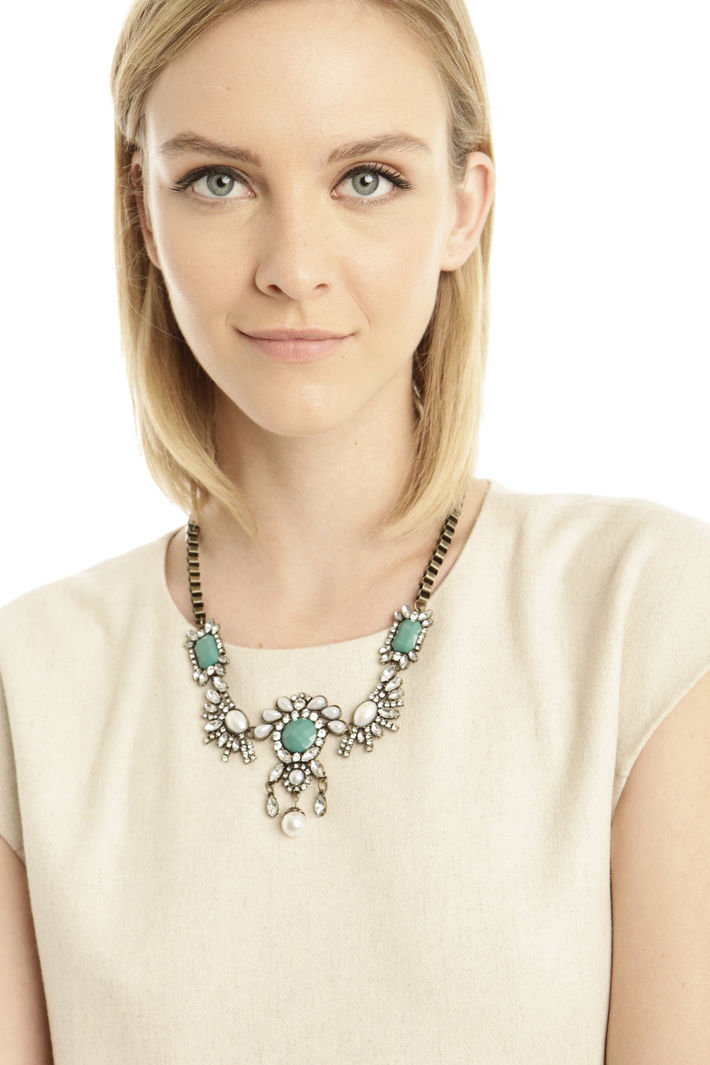 Collana girocollo con strass Fashion Market Collana girocollo con strass Fashion Market