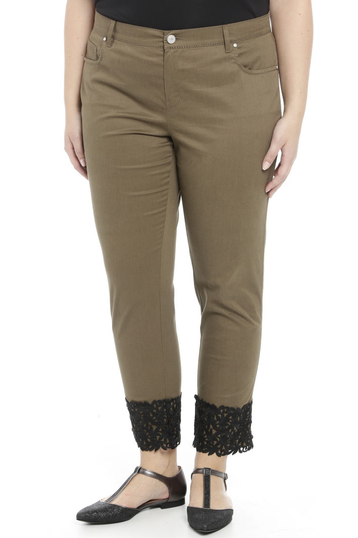Pantalone con orlo in pizzo Diffusione Tessile Pantalone con orlo in pizzo Diffusione Tessile