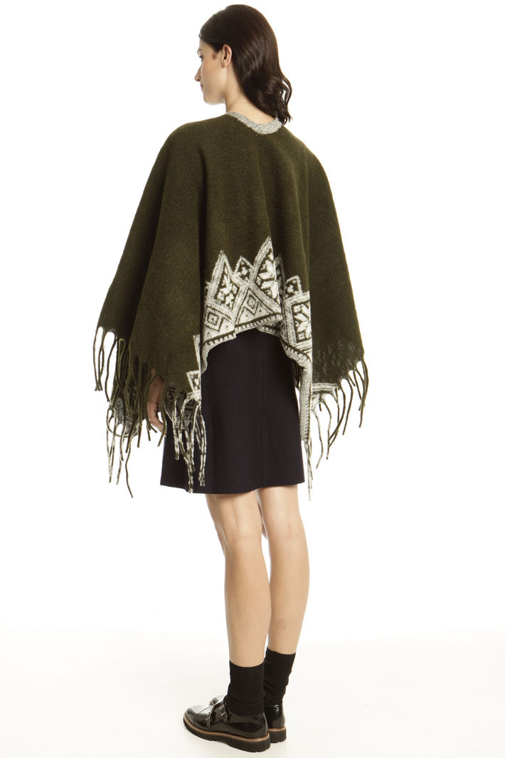 Poncho con fondo fantasia Fashion Market Poncho con fondo fantasia Fashion Market