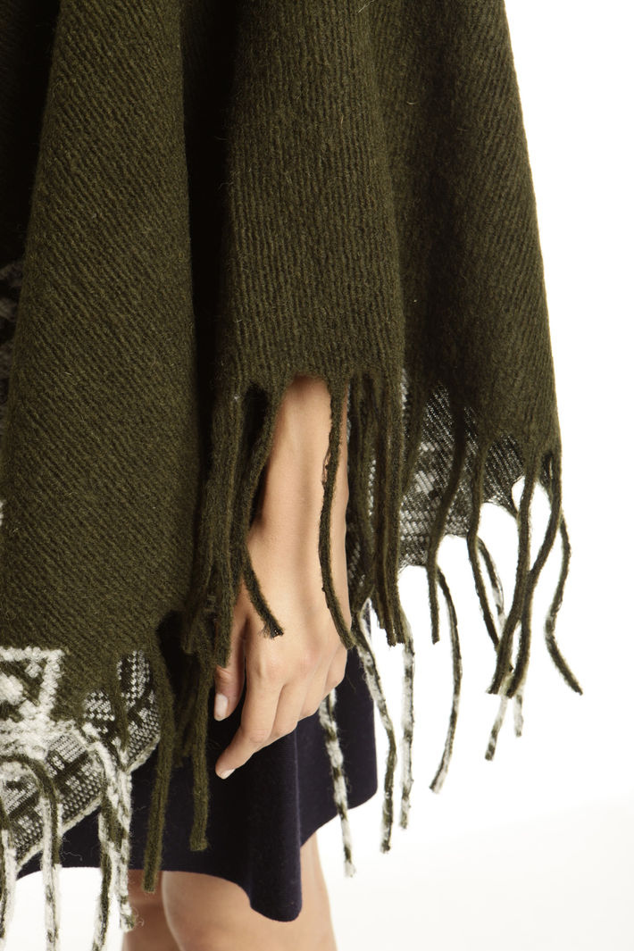 Poncho con fondo fantasia Fashion Market Poncho con fondo fantasia Fashion Market