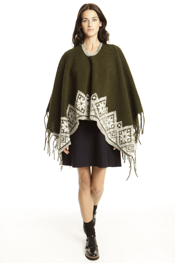 Poncho con fondo fantasia Fashion Market Poncho con fondo fantasia Fashion Market