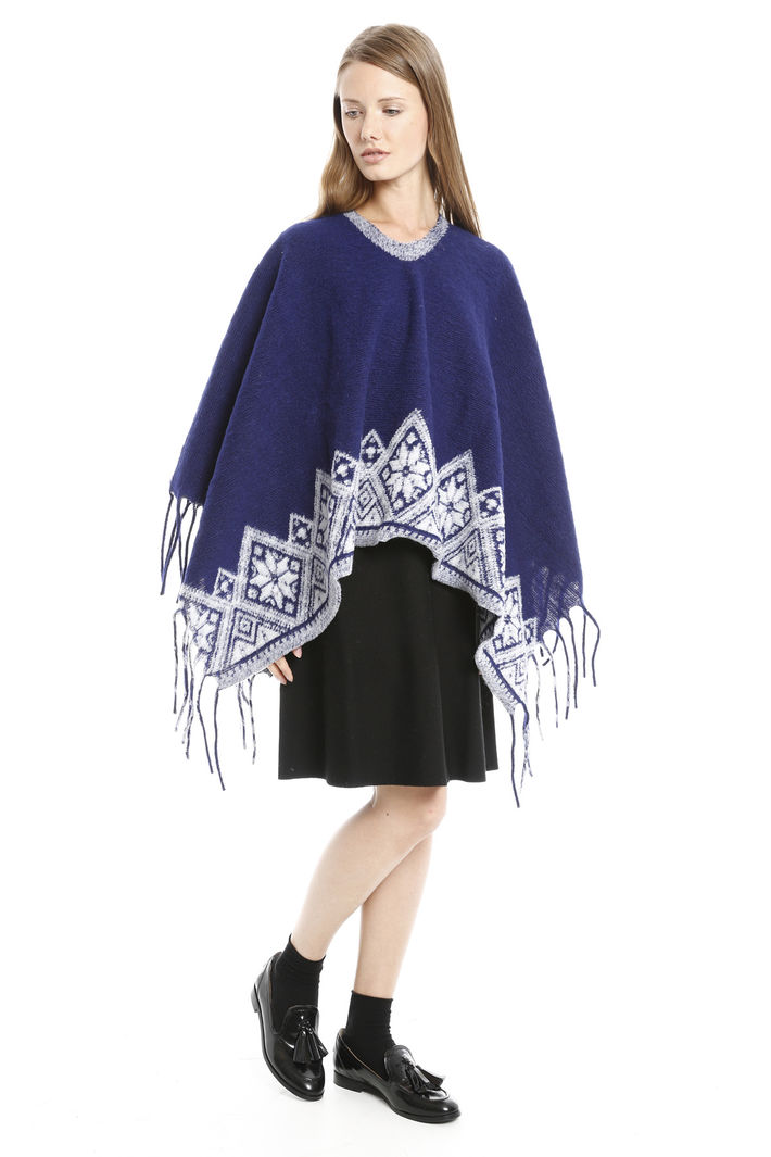 Poncho con fondo fantasia Fashion Market Poncho con fondo fantasia Fashion Market