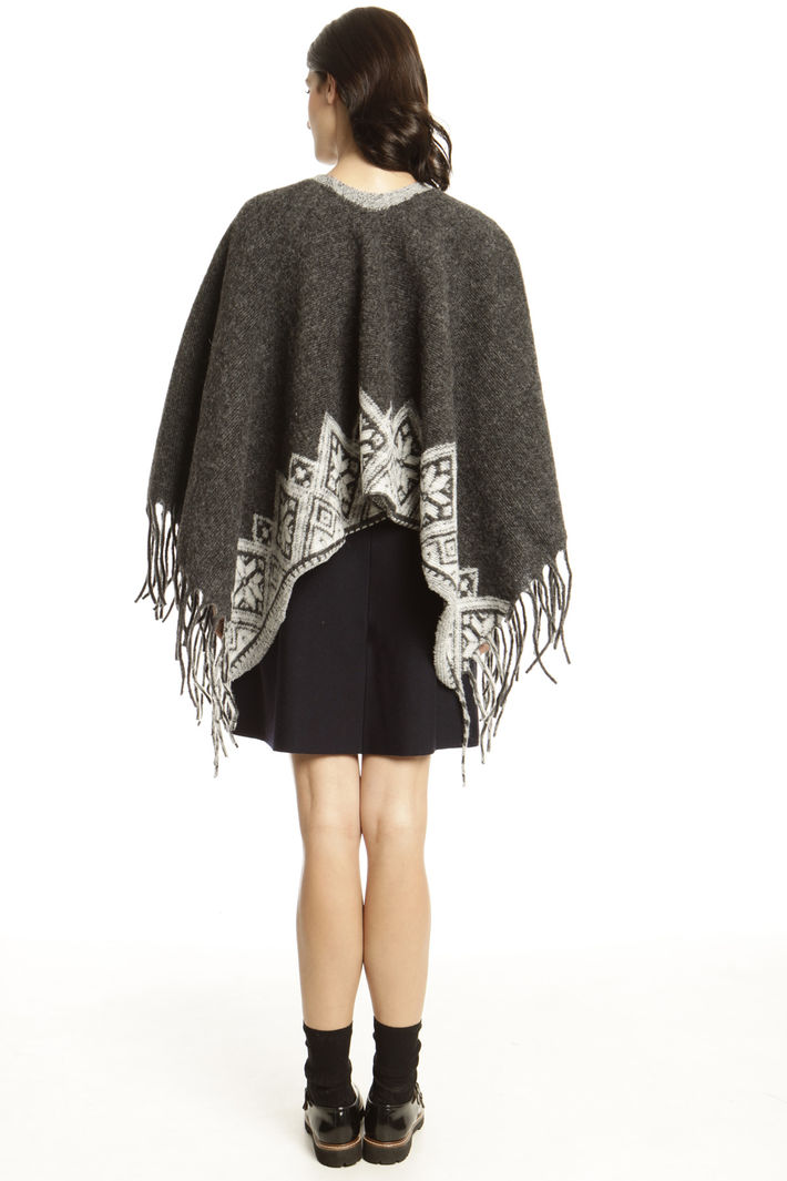 Poncho con fondo fantasia Fashion Market Poncho con fondo fantasia Fashion Market