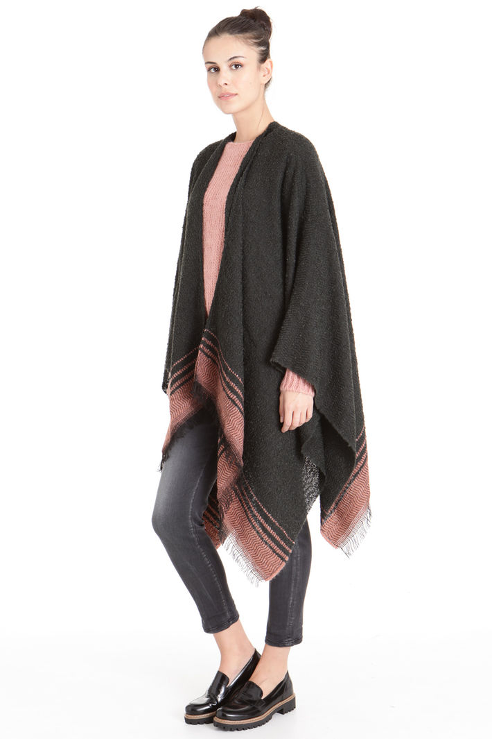 Poncho con fondo a contrasto Fashion Market Poncho con fondo a contrasto Fashion Market