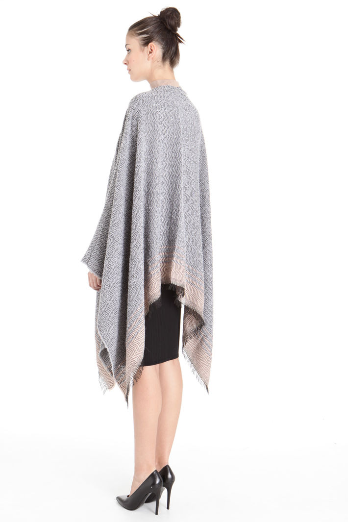 Poncho con fondo a contrasto Fashion Market Poncho con fondo a contrasto Fashion Market