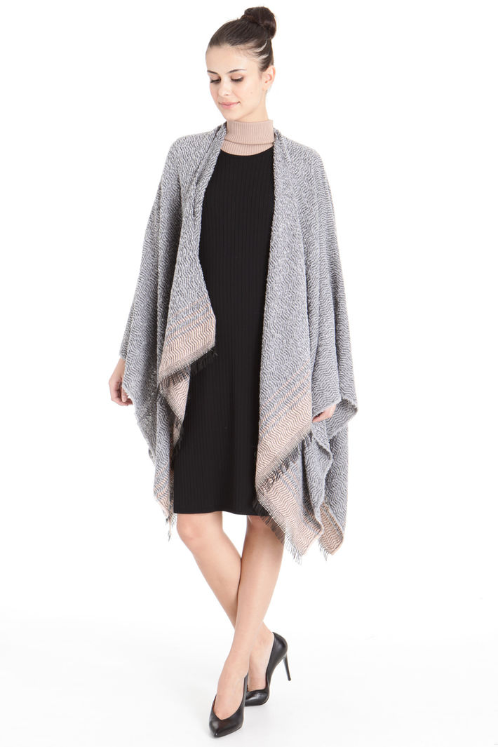 Poncho con fondo a contrasto Fashion Market Poncho con fondo a contrasto Fashion Market