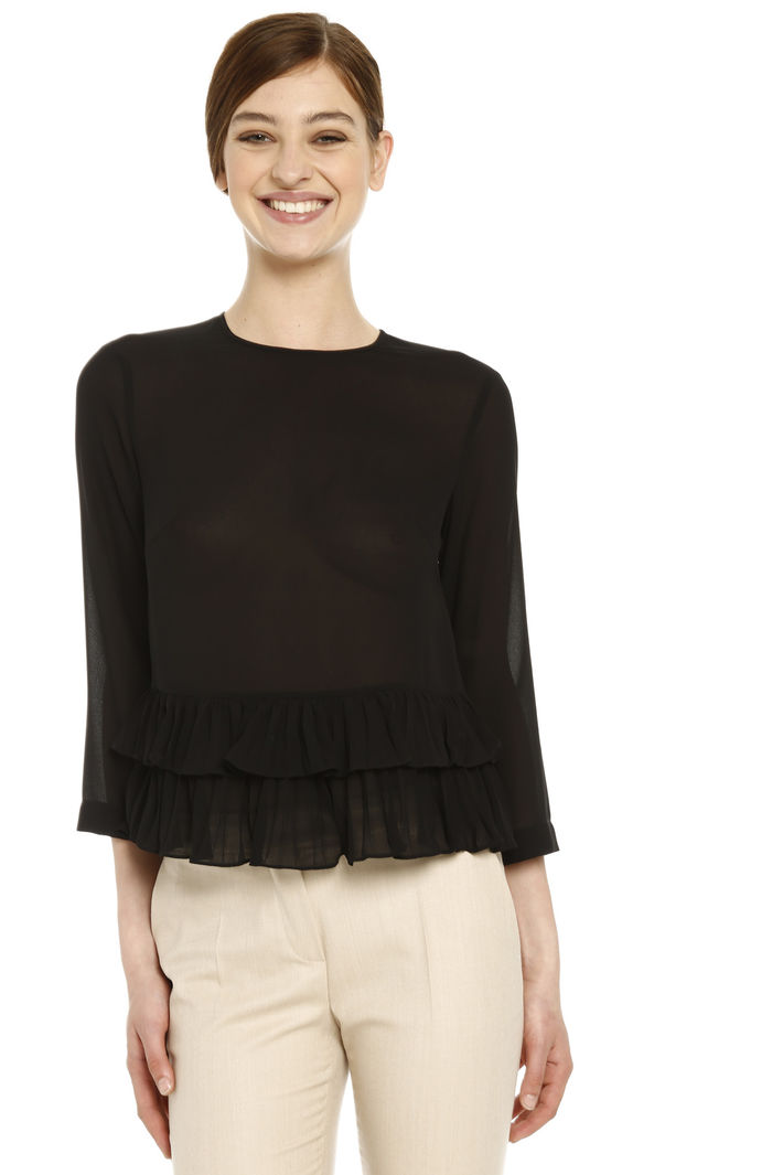 Blusa con fondo plissé Diffusione Tessile Blusa con fondo plissé Diffusione Tessile