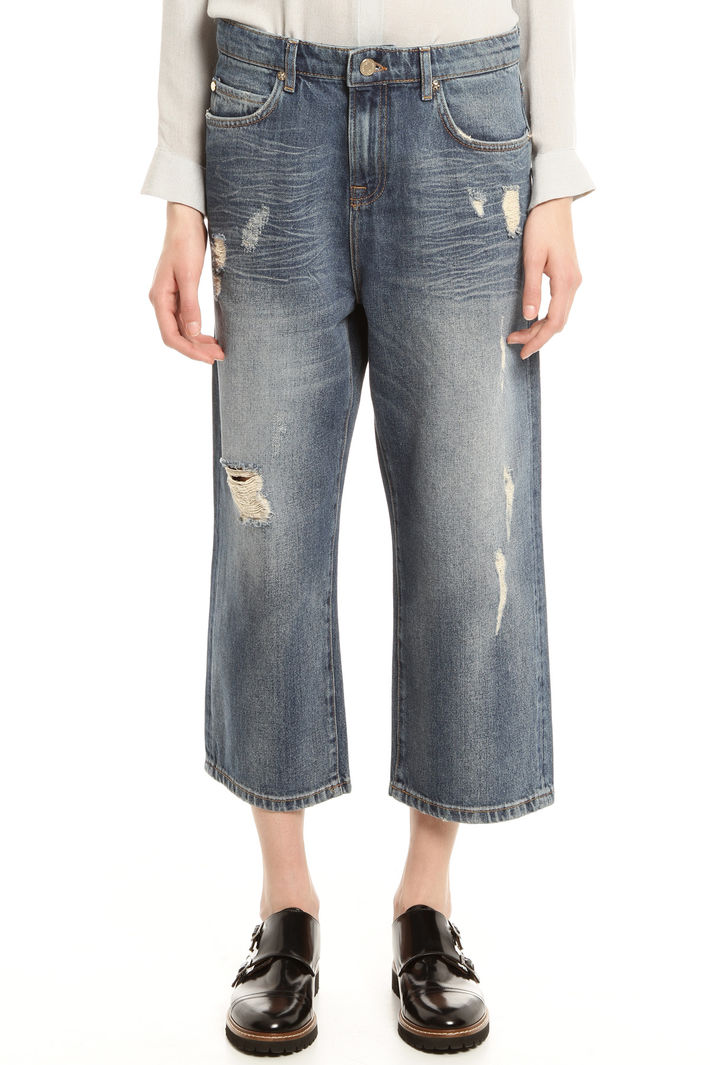 Jeans cropped in denim Diffusione Tessile Jeans cropped in denim Diffusione Tessile