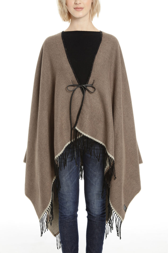Poncho con cinturino in pelle Fashion Market Poncho con cinturino in pelle Fashion Market