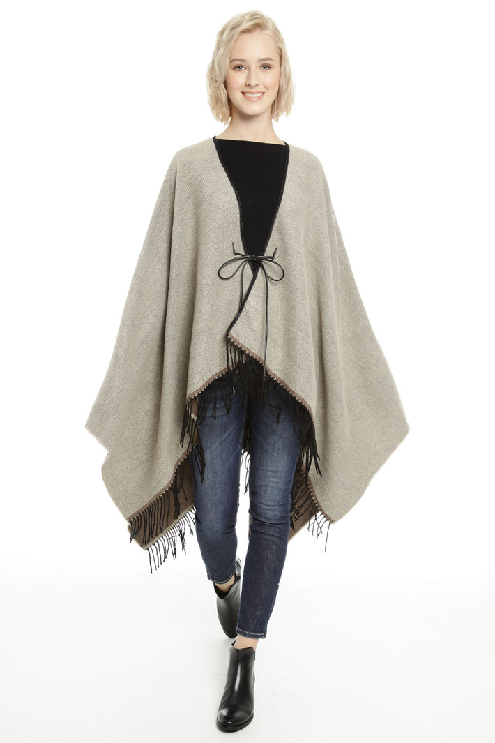 Poncho con cinturino in pelle Fashion Market Poncho con cinturino in pelle Fashion Market
