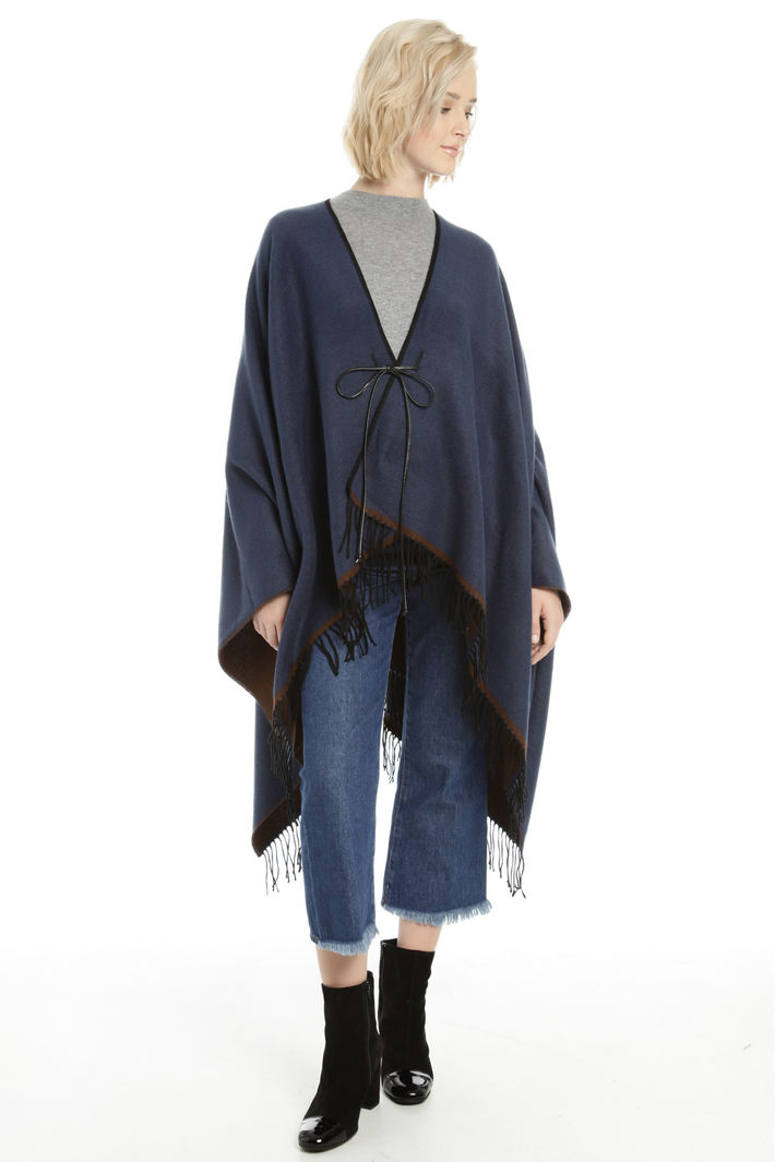 Poncho con cinturino in pelle Fashion Market Poncho con cinturino in pelle Fashion Market