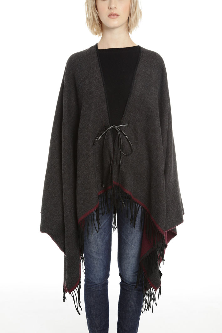 Poncho con cinturino in pelle Fashion Market Poncho con cinturino in pelle Fashion Market