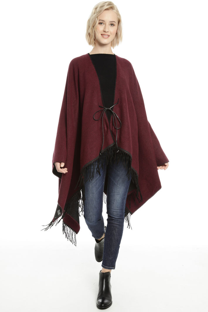 Poncho con cinturino in pelle Fashion Market Poncho con cinturino in pelle Fashion Market