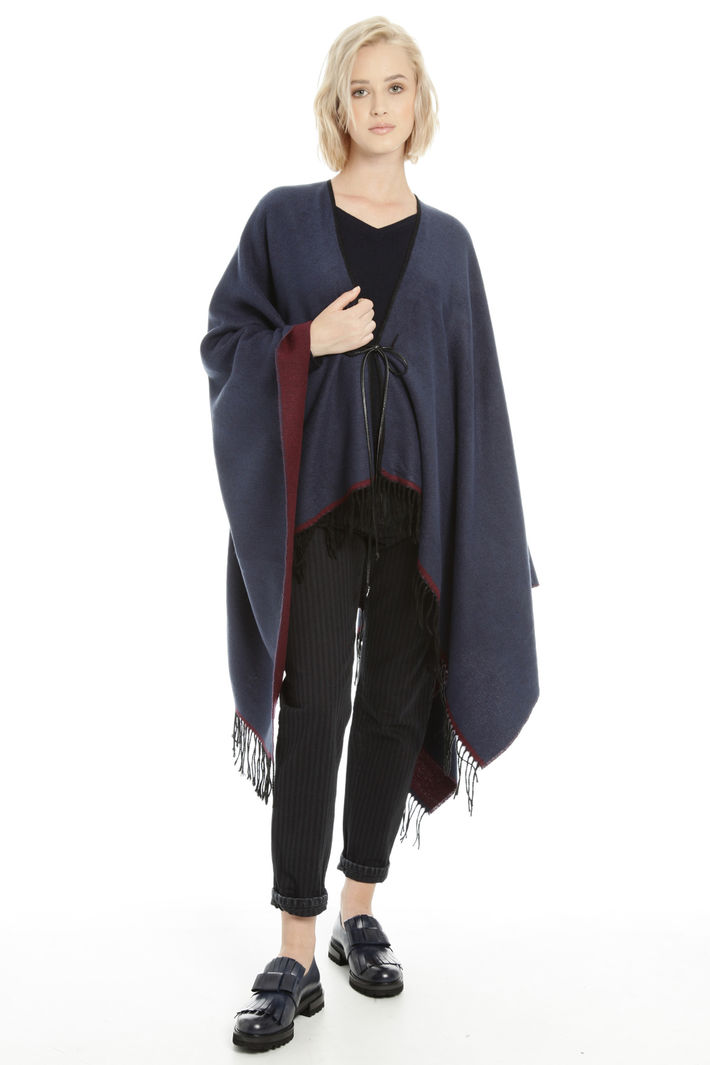 Poncho con cinturino in pelle Fashion Market Poncho con cinturino in pelle Fashion Market