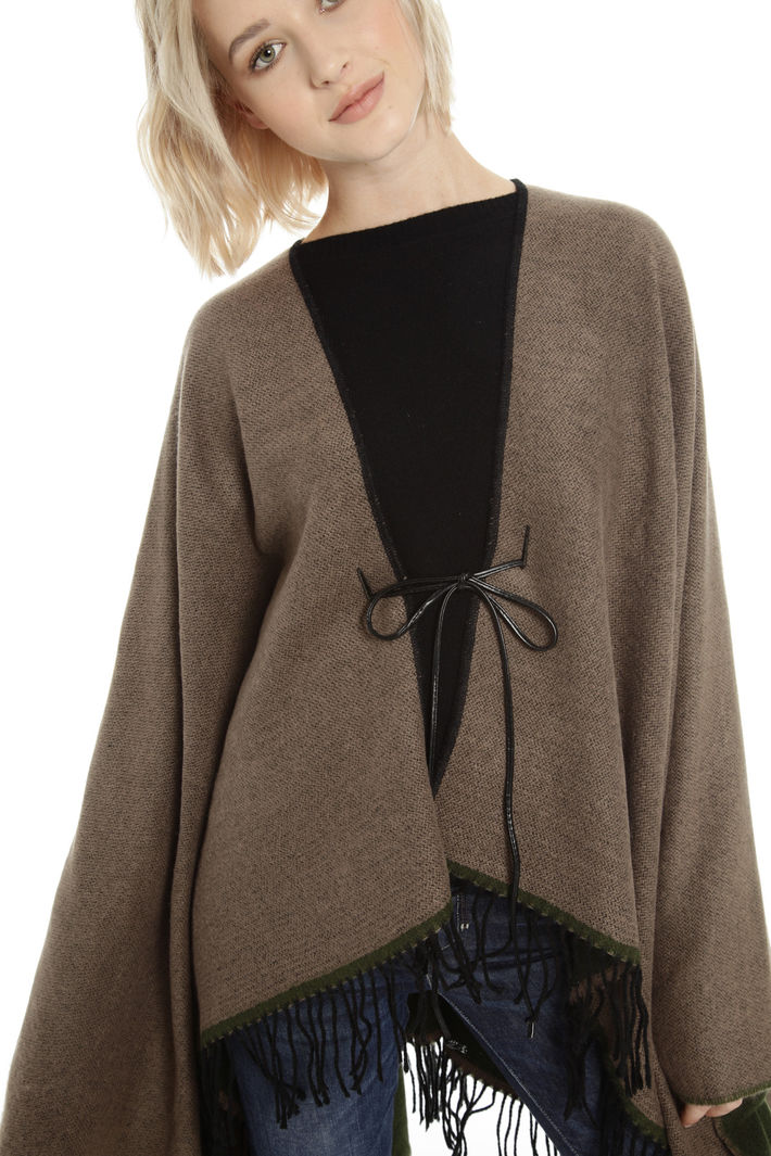 Poncho con cinturino in pelle Fashion Market Poncho con cinturino in pelle Fashion Market