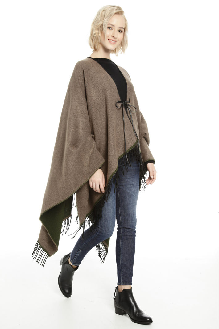 Poncho con cinturino in pelle Fashion Market Poncho con cinturino in pelle Fashion Market