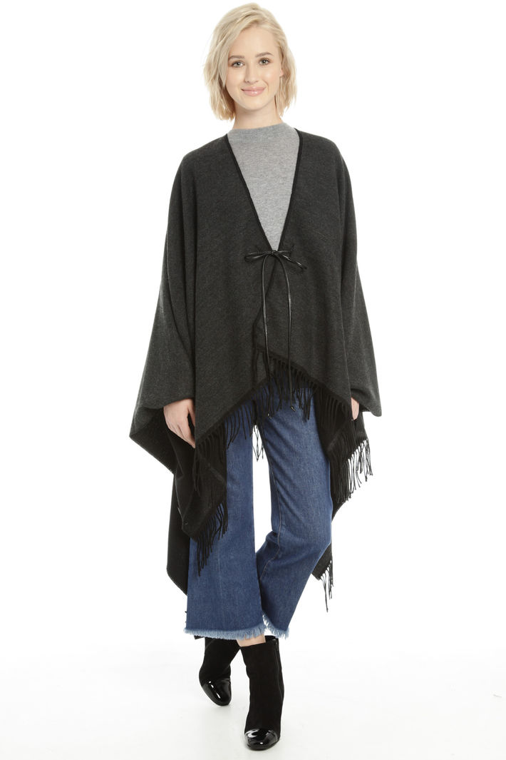 Poncho con cinturino in pelle Fashion Market Poncho con cinturino in pelle Fashion Market