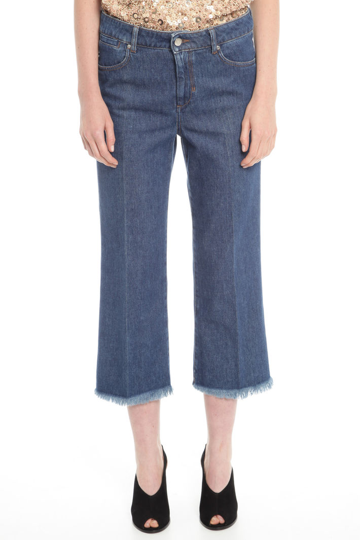 Pantalone cropped in denim Diffusione Tessile Pantalone cropped in denim Diffusione Tessile