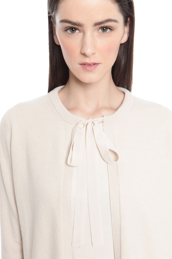 Cardigan con inserto plissè Diffusione Tessile Cardigan con inserto plissè Diffusione Tessile
