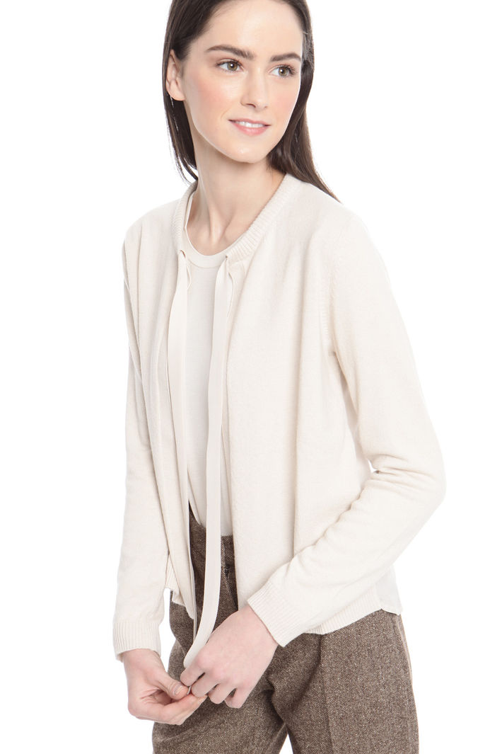 Cardigan con inserto plissè Diffusione Tessile Cardigan con inserto plissè Diffusione Tessile