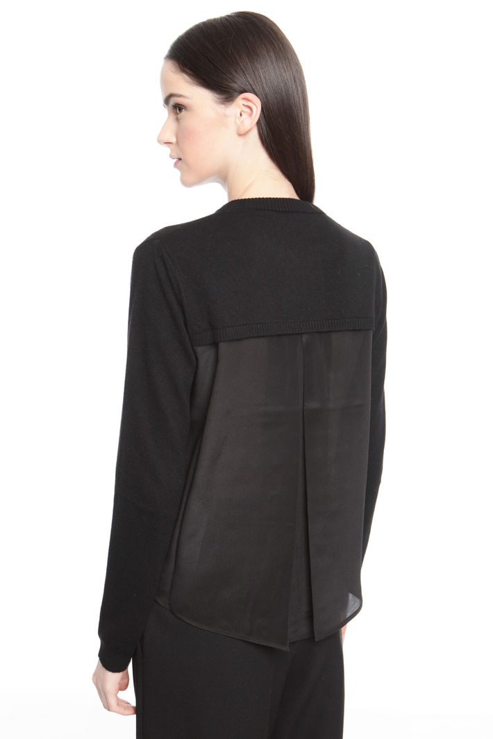 Cardigan con inserto plissè Diffusione Tessile Cardigan con inserto plissè Diffusione Tessile