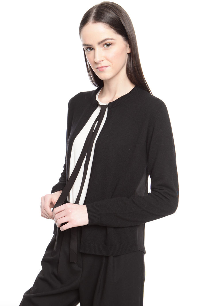 Cardigan con inserto plissè Diffusione Tessile Cardigan con inserto plissè Diffusione Tessile