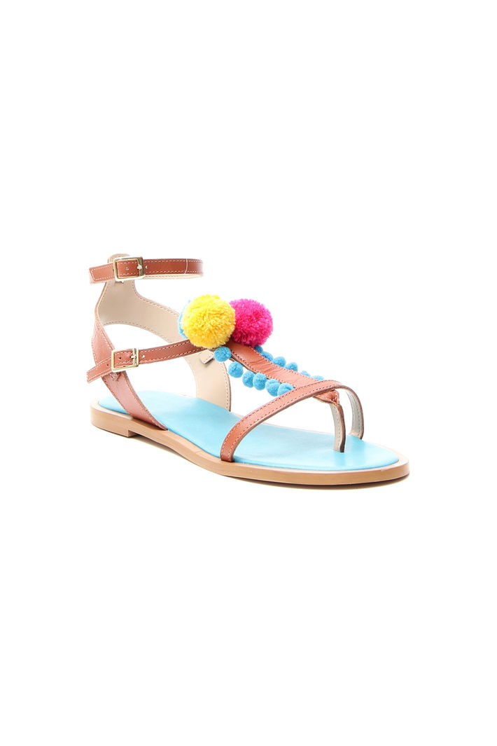 Sandali flat con pon-pon Intrend Sandali flat con pon-pon Intrend