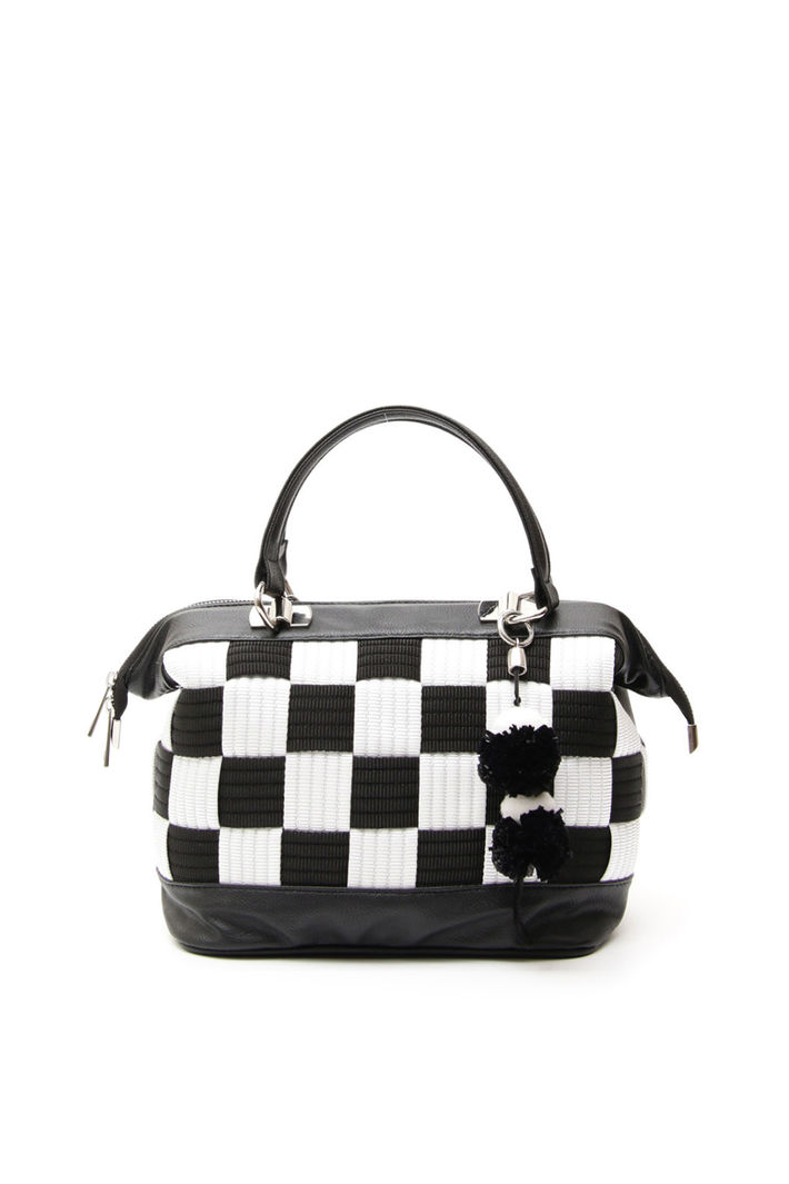 Borsa check con pon-pon Fashion Market Borsa check con pon-pon Fashion Market