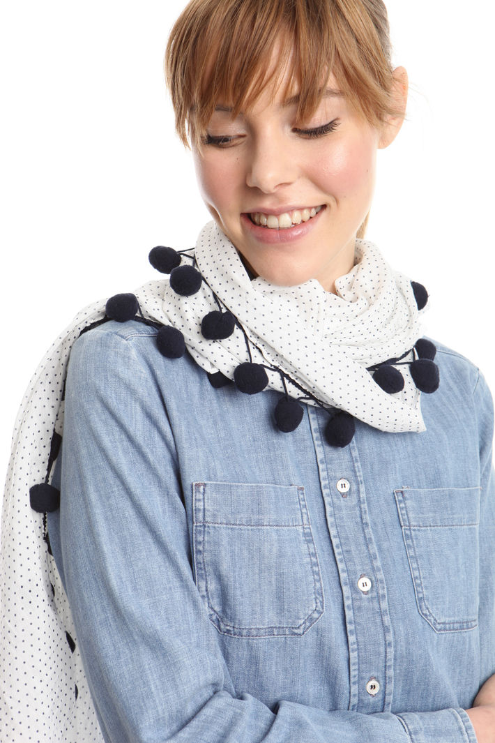 Sciarpa a pois con pon-pon Fashion Market Sciarpa a pois con pon-pon Fashion Market