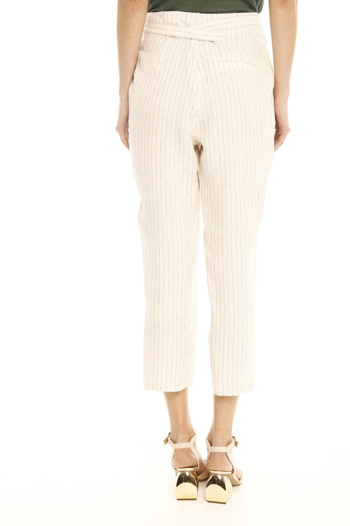 Pantaloni in lino con cintura Diffusione Tessile Pantaloni in lino con cintura Diffusione Tessile