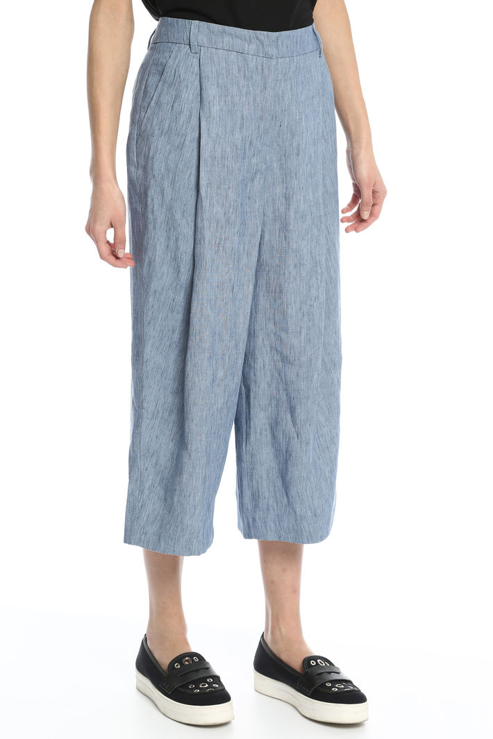 Pantaloni cropped in lino Fashion Market Pantaloni cropped in lino Fashion Market