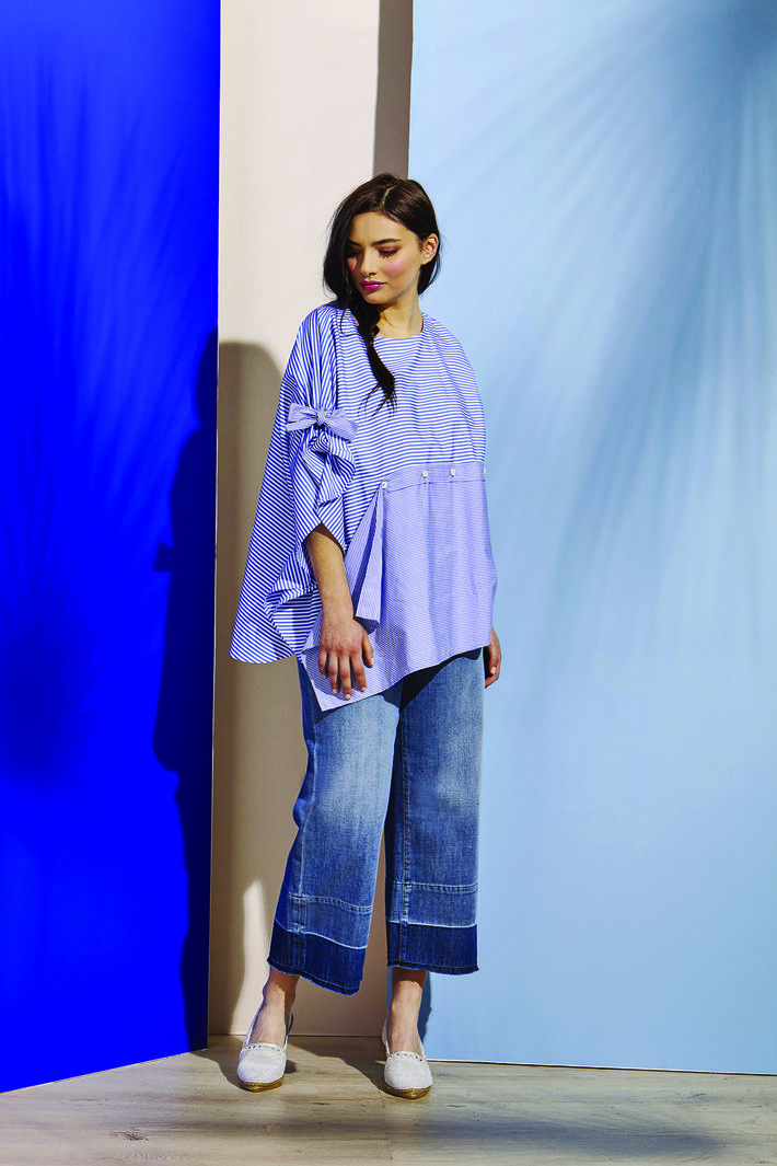 Pantalone cropped in denim Diffusione Tessile Pantalone cropped in denim Diffusione Tessile