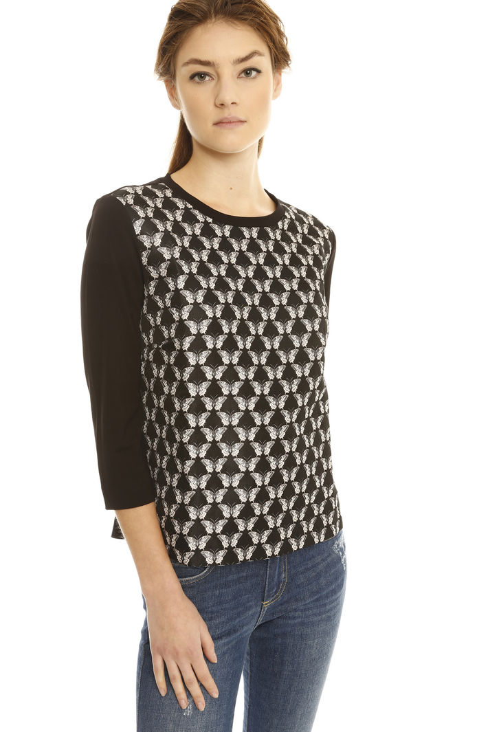 Top con pannello jacquard Fashion Market Top con pannello jacquard Fashion Market