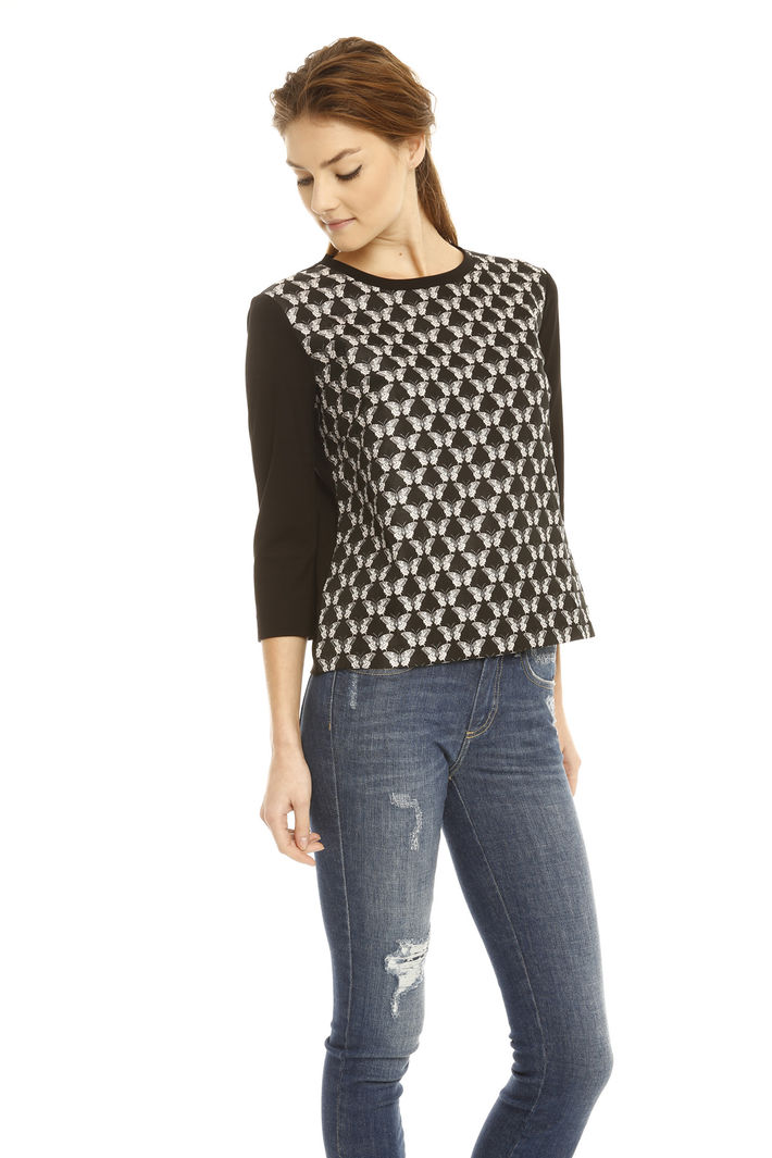 Top con pannello jacquard Fashion Market Top con pannello jacquard Fashion Market