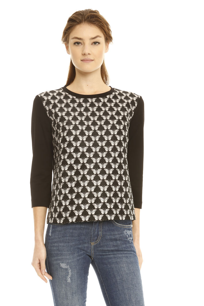 Top con pannello jacquard Fashion Market Top con pannello jacquard Fashion Market