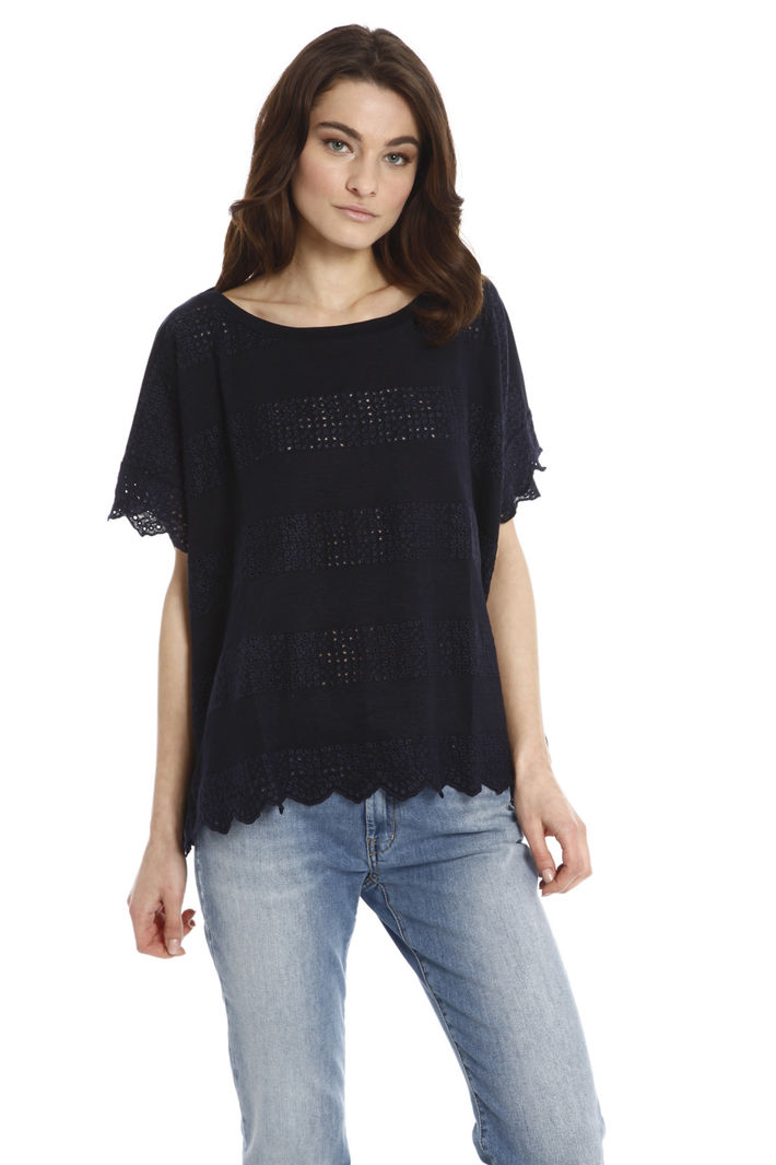 T-shirt con dettagli sangallo Diffusione Tessile T-shirt con dettagli sangallo Diffusione Tessile