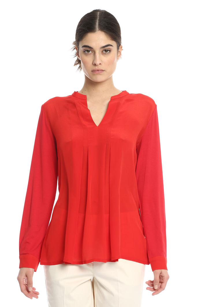 T-shirt bimateriale con pieghe Fashion Market T-shirt bimateriale con pieghe Fashion Market