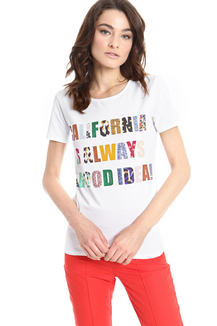 T-shirt con stampe e strass Fashion Market T-shirt con stampe e strass Fashion Market