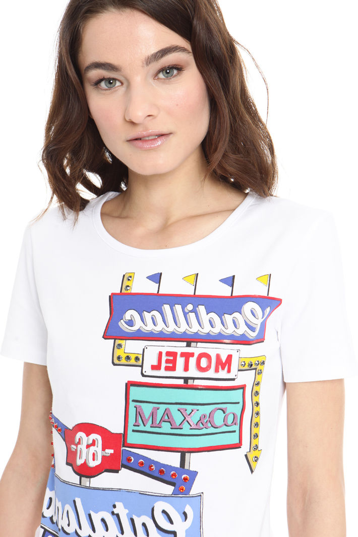 T-shirt con stampe e strass Fashion Market T-shirt con stampe e strass Fashion Market