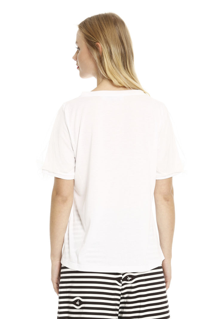 Top con maniche in tulle Diffusione Tessile Top con maniche in tulle Diffusione Tessile