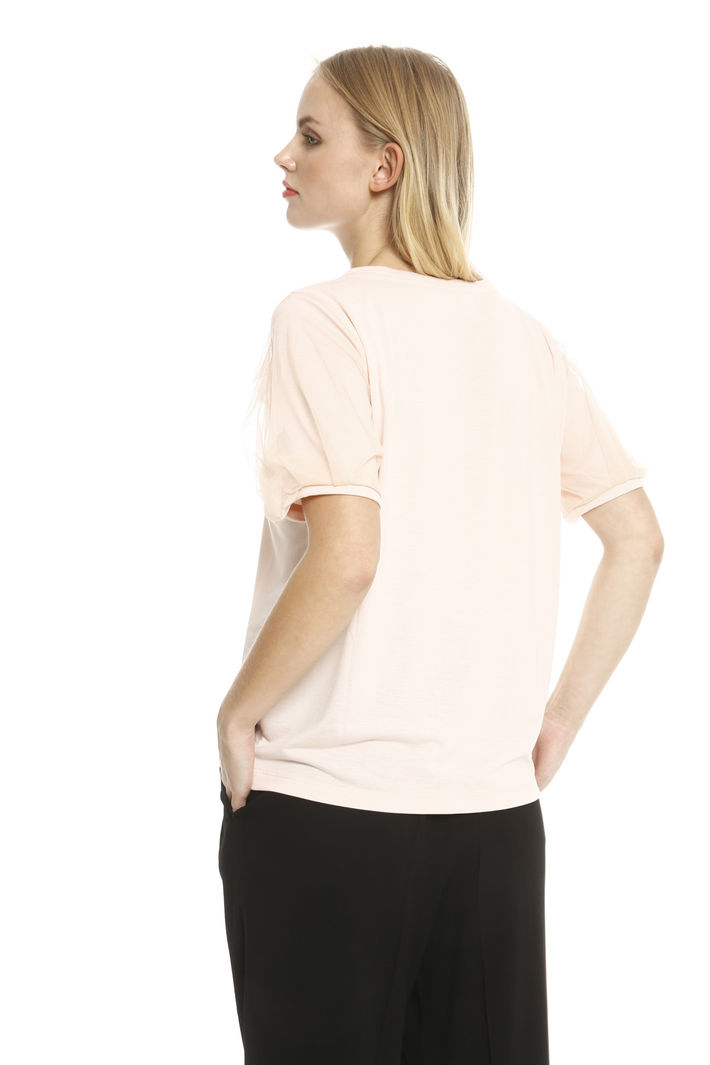 Top con maniche in tulle Diffusione Tessile Top con maniche in tulle Diffusione Tessile