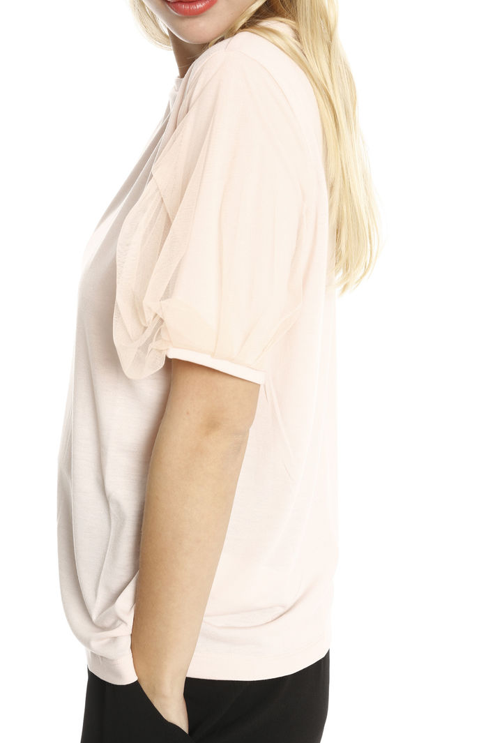 Top con maniche in tulle Diffusione Tessile Top con maniche in tulle Diffusione Tessile