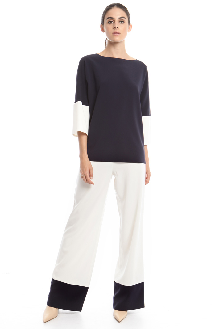 Pantaloni bicolore in cady Diffusione Tessile Pantaloni bicolore in cady Diffusione Tessile
