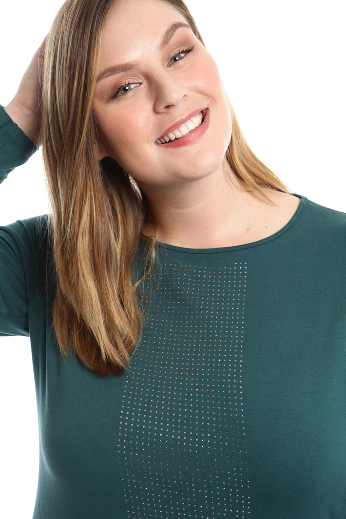T-shirt in jersey con strass Diffusione Tessile T-shirt in jersey con strass Diffusione Tessile
