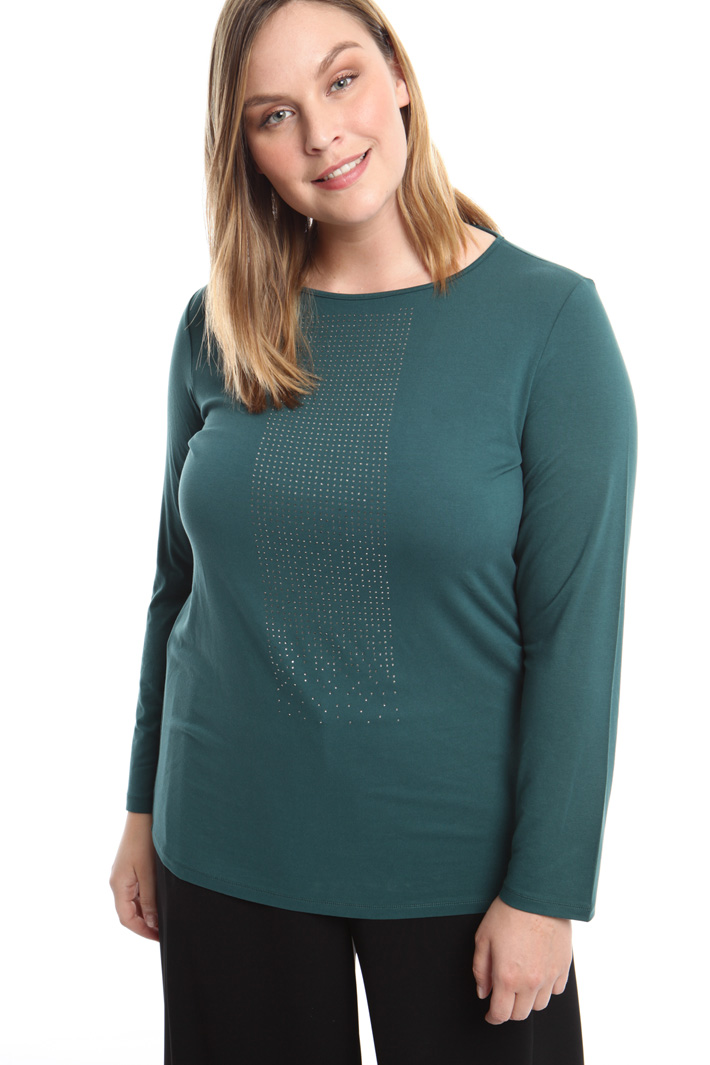 T-shirt in jersey con strass Diffusione Tessile T-shirt in jersey con strass Diffusione Tessile